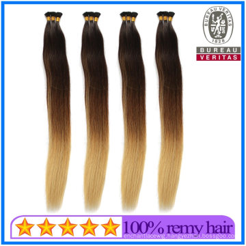 Best Quality Wholesale Human Hair Virgin Hair Remy Hair 24 Inch Pre Bonded I Tip Hair with Ombre Color